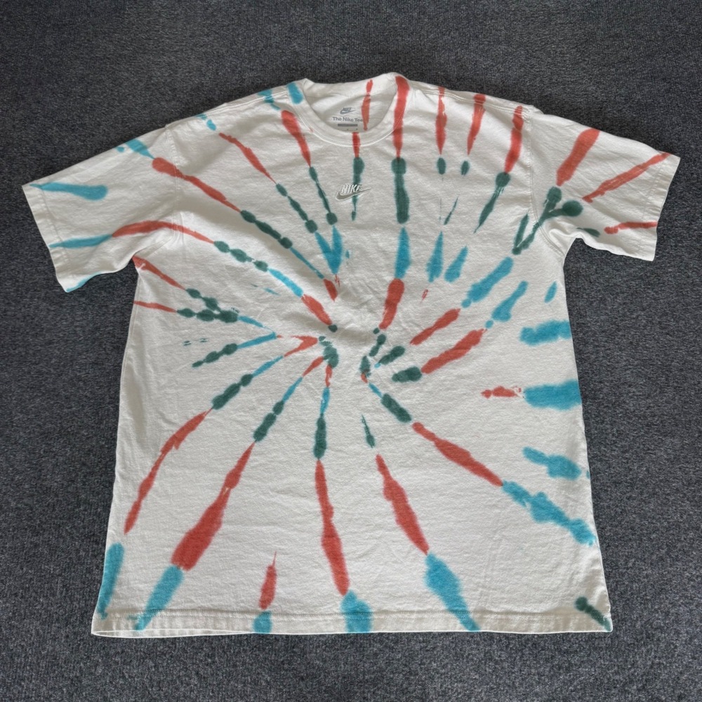 Nike Mens Tie Dye Spiral Graphic T-Shirt Sportswear Premium Essentials MAX90
